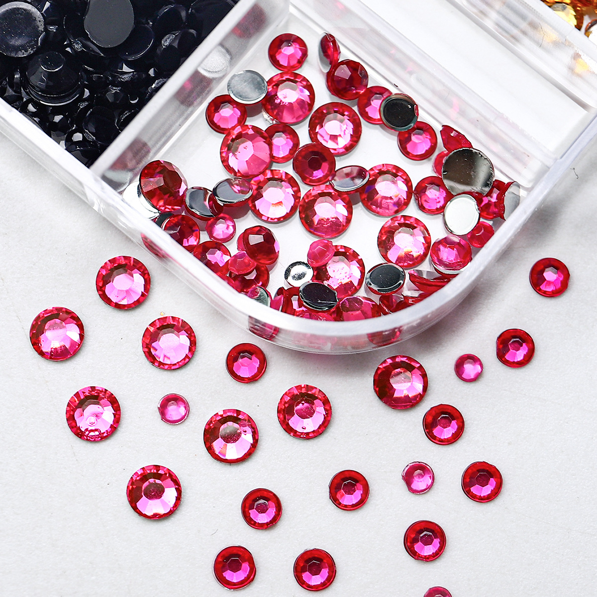 Joyas de manicure mezcladas explosivas de manicure 12 barras de caja de diamante plano accesorios de manicure materiales de manicure