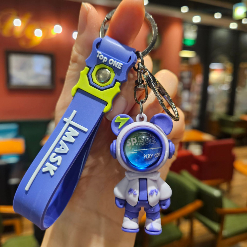 Caricatura violenta oso colgante llavero de PVC colgante llave de goma blanda juegos de videojuegos de muñeca ciudad pequeño regalo pequeño regalo