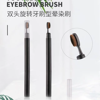厂家直供 眉笔包材 双头自动旋转眉笔带牙刷型软毛 牙刷式毛刷