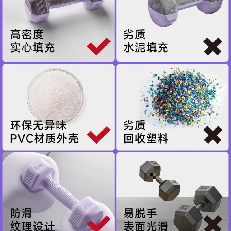 霁航哑铃女士健身家用器材儿童瑜伽女壶铃式小哑铃练臂肌包胶男士|undefined