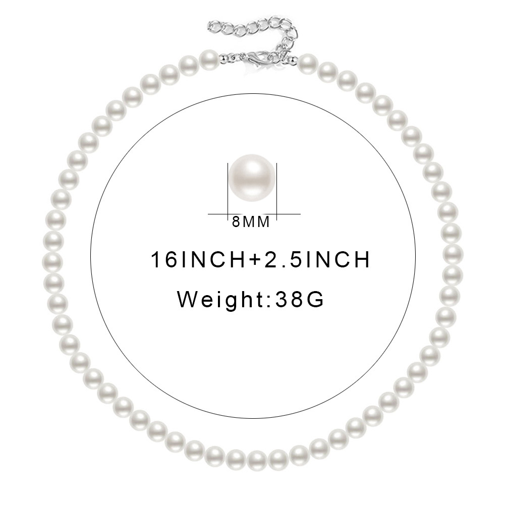fashion simple pearl chain necklace wholesale nihaojewelry