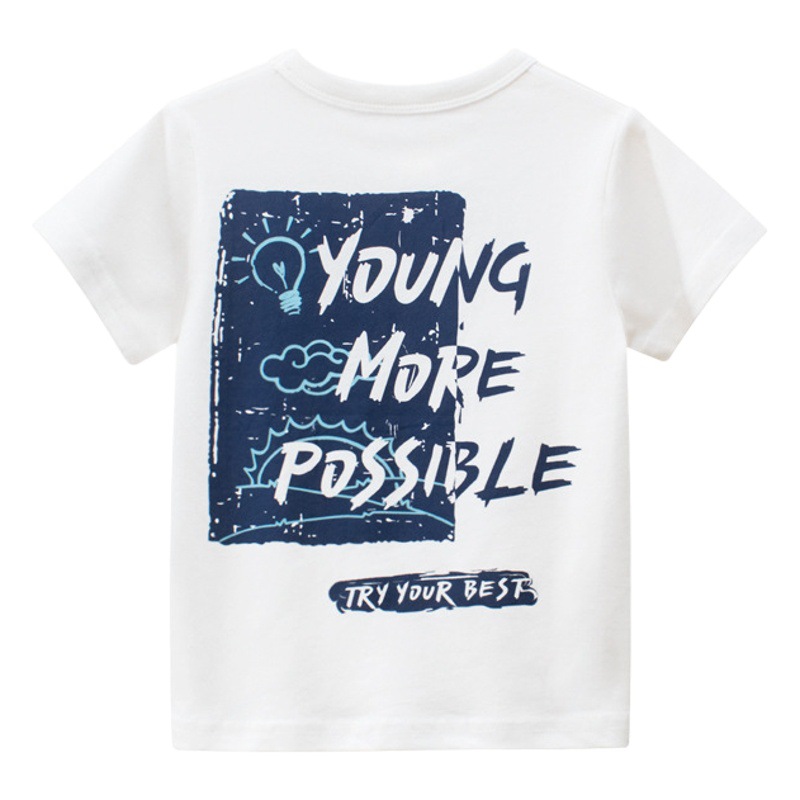 Verano 2024 ropa para niños nuevo estilo coreano camiseta para niños al por mayor camisa de manga corta de fondo para bebés un envío