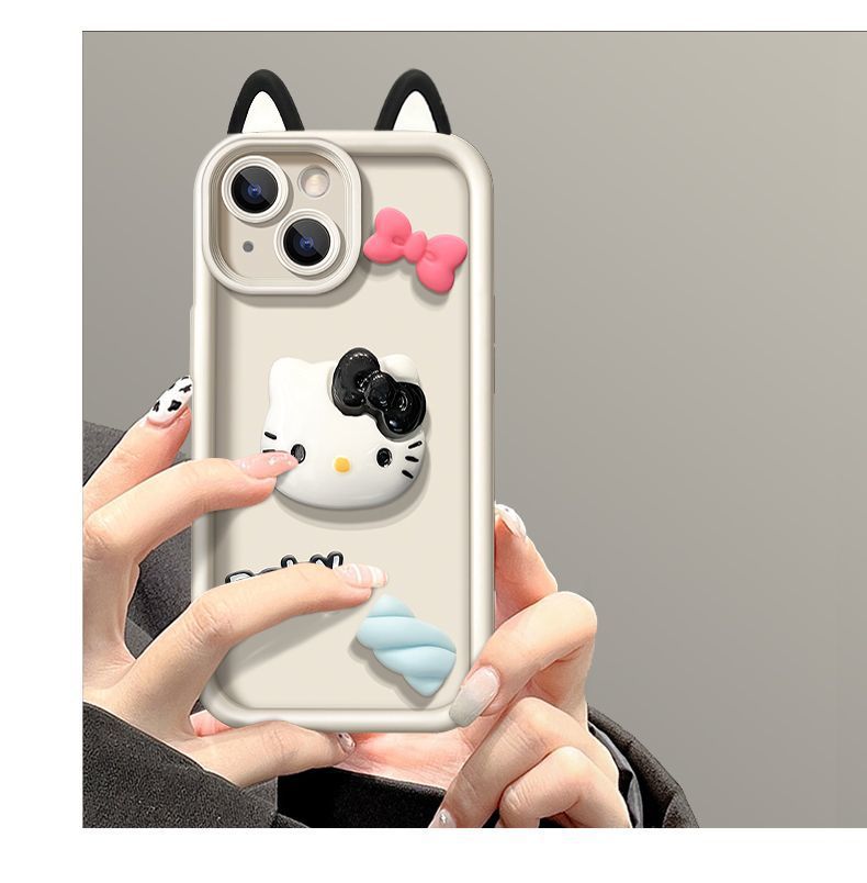 适用VIVO V50手机壳立体Y37猫咪耳朵Y19S磨砂肤感Y400趣味卡通女