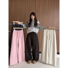 ICC 复合绒保暖慵懒微弯刀裤醋酸羊毛软糯休闲裤女十三行冬款1161