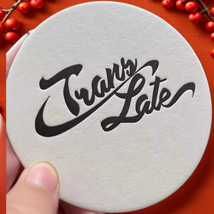 Absorbent Cotton Paper Coaster Custom Gravure Embossed Logo Hot Stamping Silver Insulation Pad Beer Coaster Paper Coaster Thickeneded