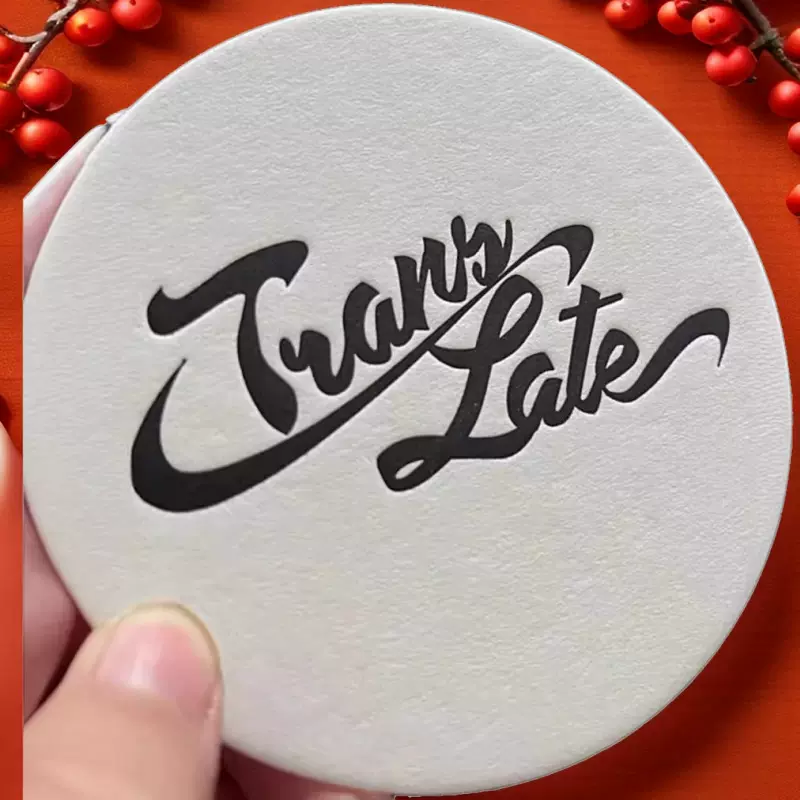 吸水棉纸杯垫定制凹版压印LOGO烫金烫银隔热垫啤酒垫纸杯垫加厚