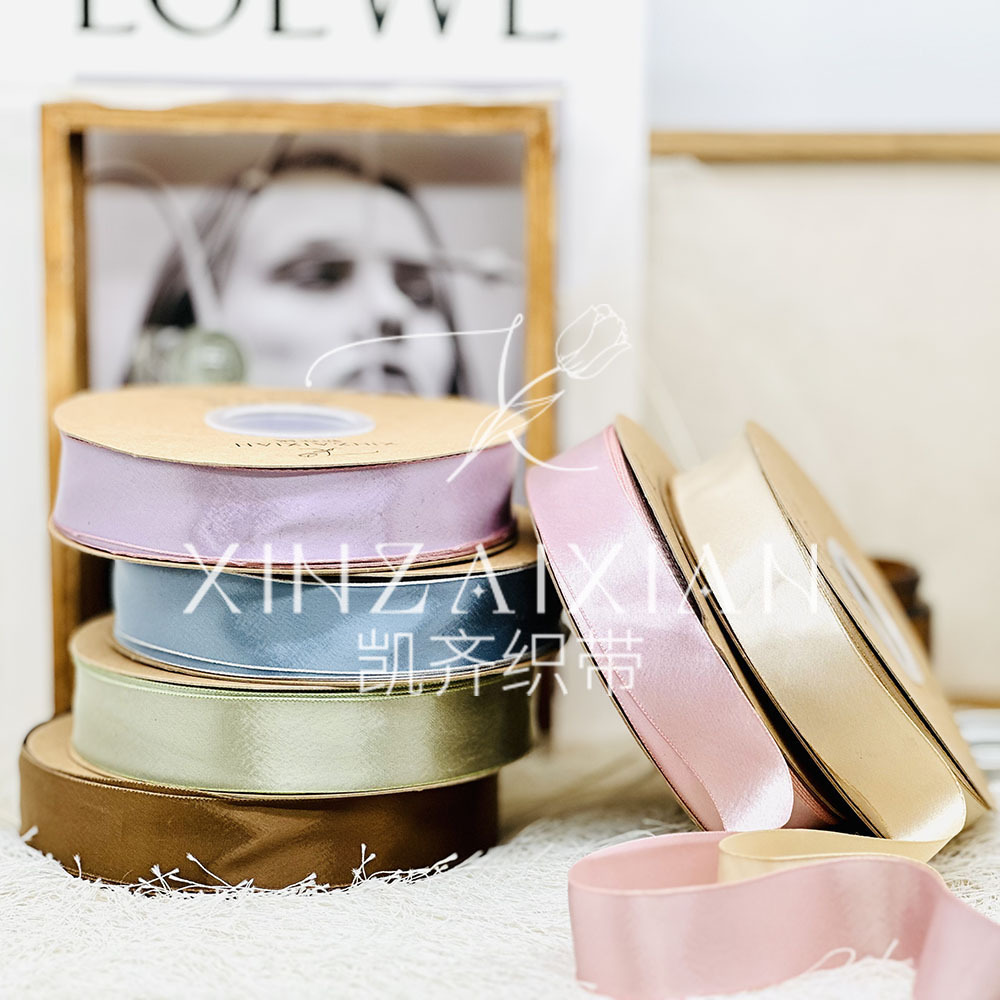 Cinta de satén brillante de color sólido 5cm cinta de regalo de la mano accesorios para el cabello ramo paquete de material DIY arco productos semiacabados