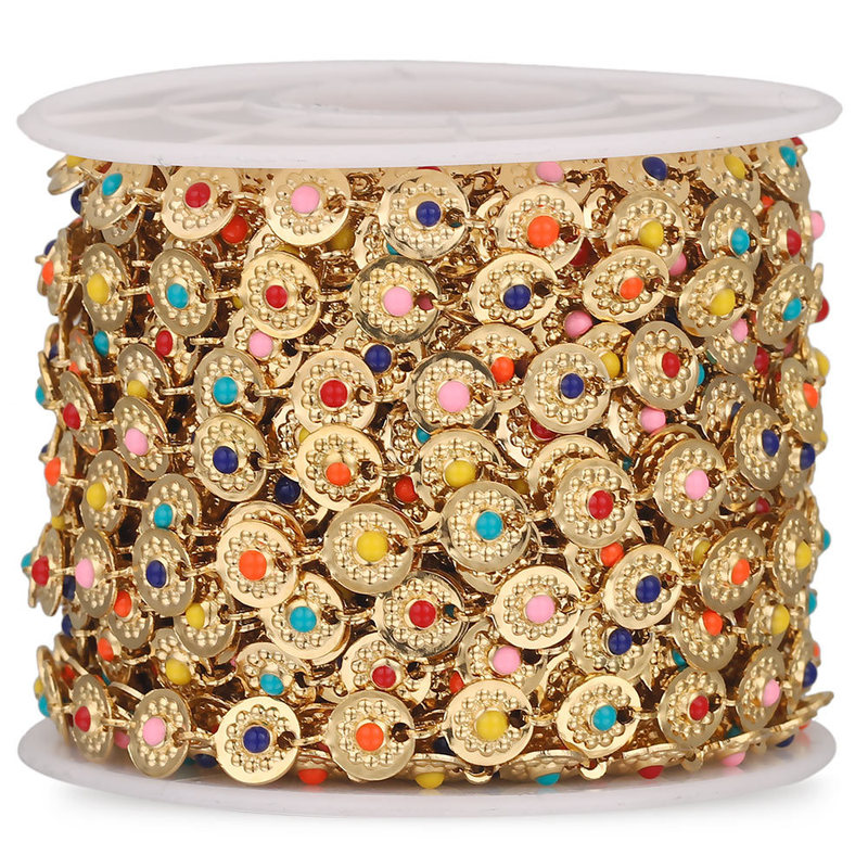 1m Wide 6mm Stainless Steel Chain Disc Round Gold Plated Enamel Chain DIY Jewelry Making Supplies Necklace Project 1m Wide 6mm Stainless Steel Chain Disc Round Gold Plated Enamel Chain DIY Jewelry Making Supplies Necklace Project