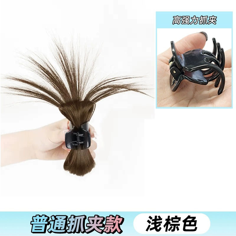 Cristal mariposa pelo clip peluca mujer pelo artificial chica caliente pollo nido cabeza esponjosa pelo natural clip de pollo pluma shuttlecock cabeza peluca