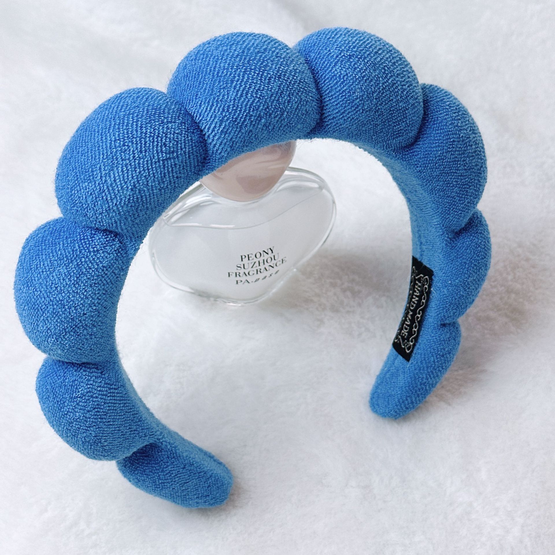 Diadema de Esponja tipo Nube de Tela para Lavado de Cara