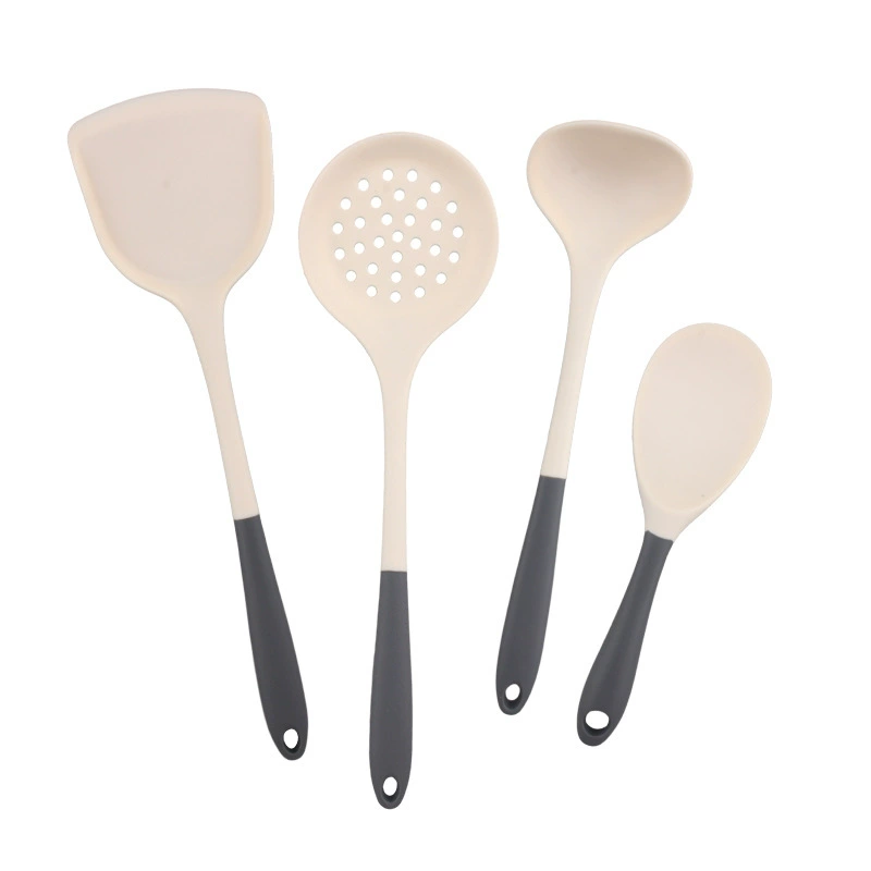 High temperature resistant silicon spatula household silicone kitchenware kitchen four-piece set spatula soup spoon cooking spatula silicone spatula