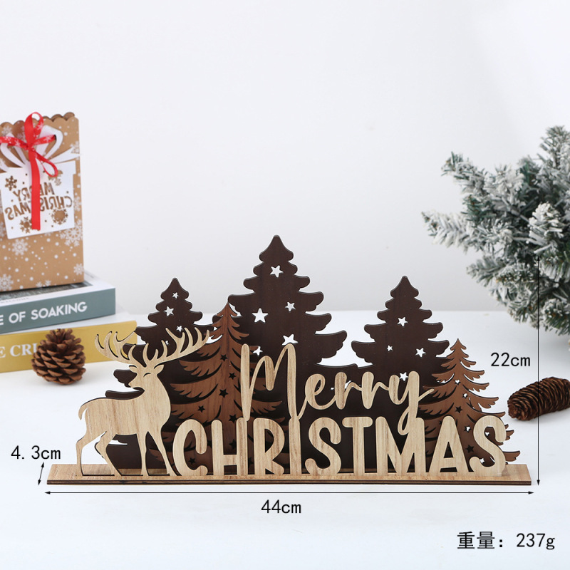 クリスマスヘラジカ木製工芸品クリエイティブ diy ホームクリスマスツリーペンダント中空彫刻クリスマスシリーズ装飾品|undefined