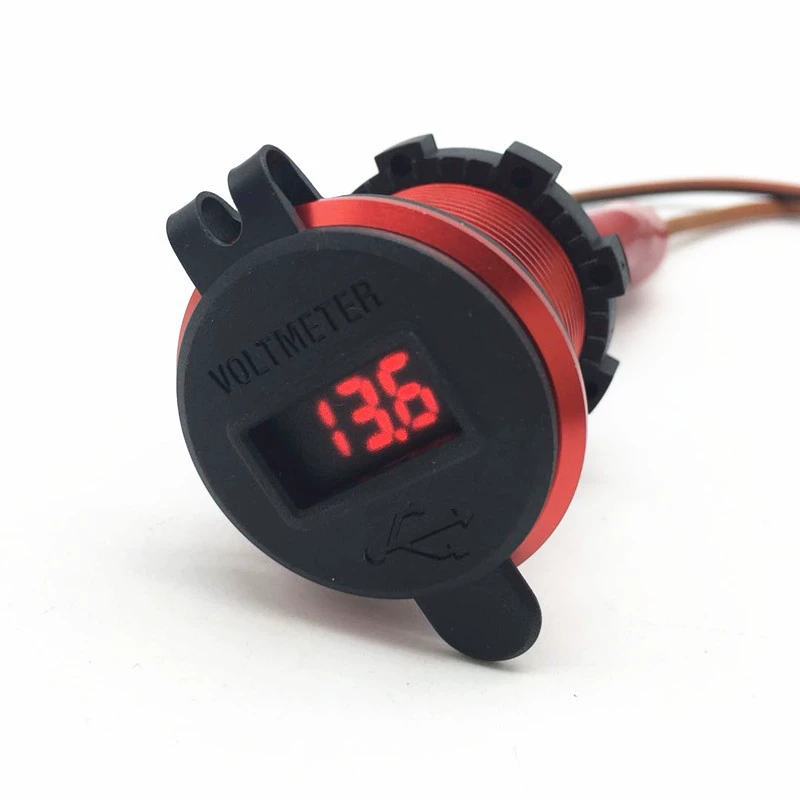 Кросс-бортной популярный RV алюминиевый сплав двойной USB-C QC3.0 зарядное гнездо с вольтметром не проводится