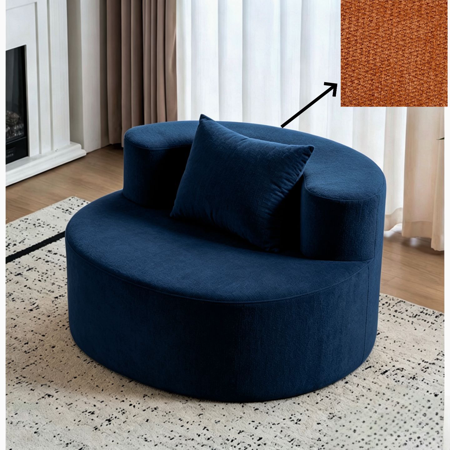 Sofá de compresión transfronteriza de comercio exterior sofá perezoso redondo para dormir y acostarse en la sala de estar dormitorio simple ocio sofá individual