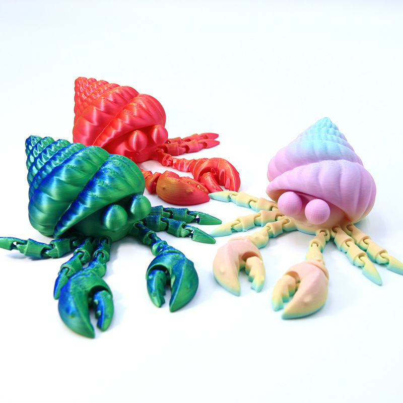3D Printing Mengmeng Big Eyed Hermit Crab Cute Whole Body Joint Movable Shape Ornaments Children's Toys Birthday Gift