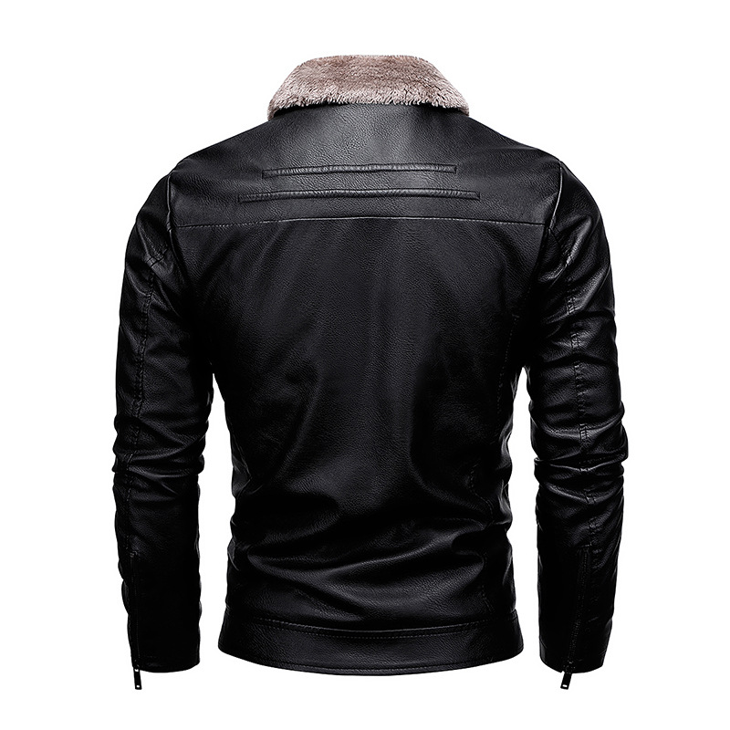 Comercio exterior transfronterizo chaqueta de cuero de hombre 2023 otoño nueva piel en una chaqueta de terciopelo chaqueta de cuero joven chaqueta de hombre