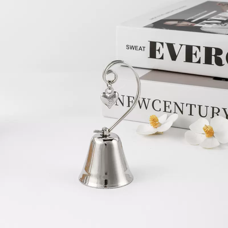 创意个性留言夹婚礼婚庆用品餐桌名片夹 婚庆合金铃铛卡夹座现货