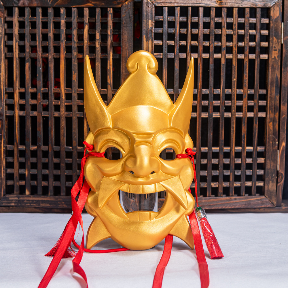 Nueva máscara de drama de nuevo estilo COS tallado en madera ABS Guizhou máscara de patrimonio cultural intangible toda la cara props de estilo chino