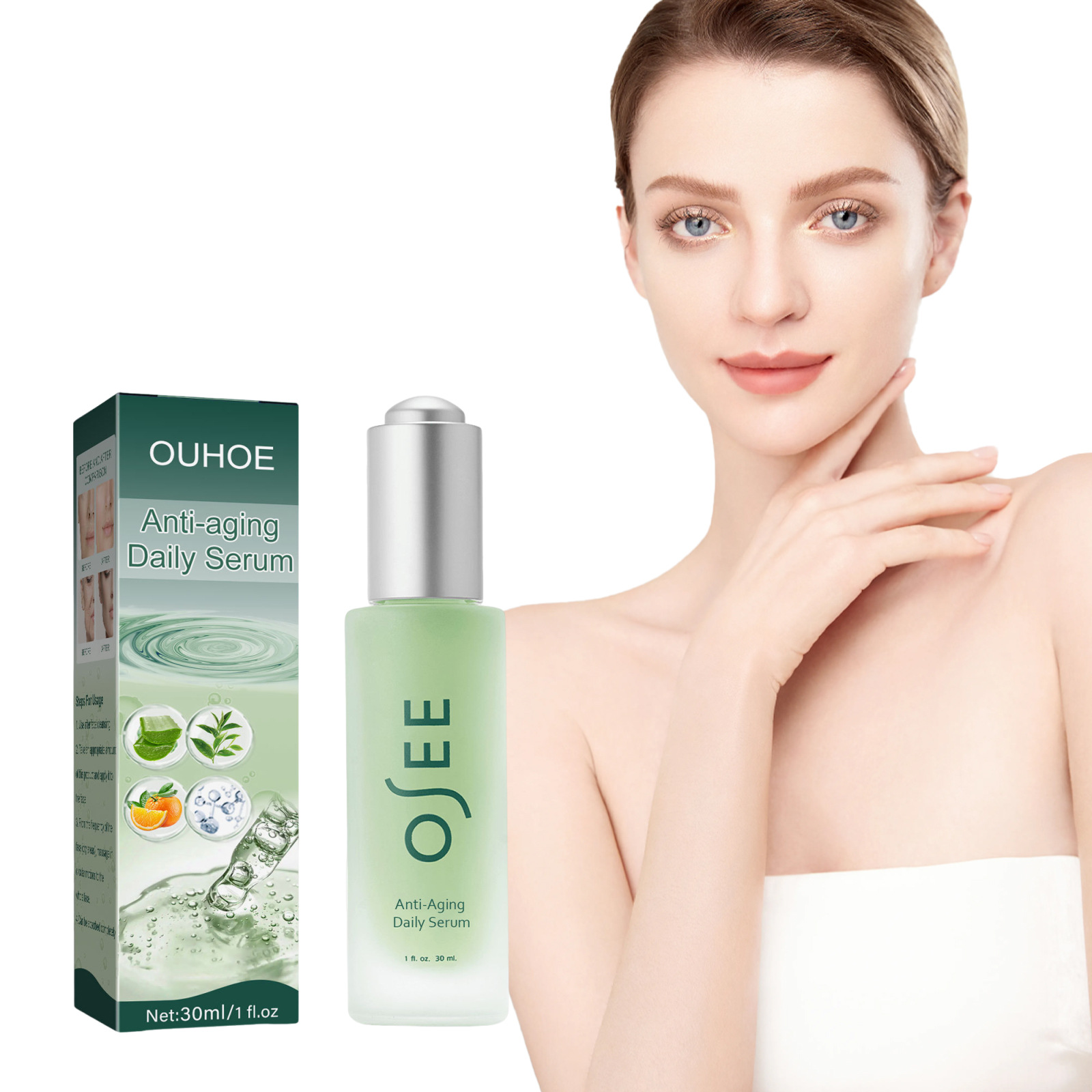 Ouhoe Facial Care Essence Moisturizing and Comforting Facial Skin Hydrating Essence for Light and Elastic Skin Daily Care Essence