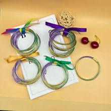 2023 跨境新款PVC三色金粉巴胺炫彩果冻珠手镯手环亚马逊