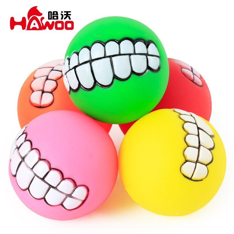 Hawo vinilo sonido diente bola venta al por mayor perro esférico entrenamiento juguete mordedura molar perro mascota entrenamiento suministros