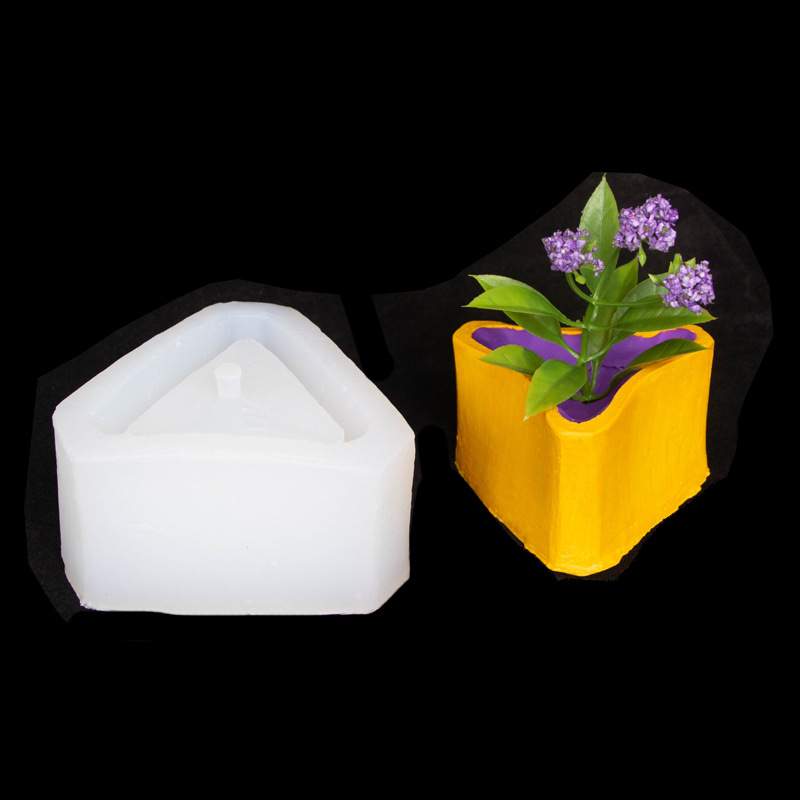 Triángulo geométrico maceta cemento molde de silicona yeso suculento maceta decoración plantación maceta decoración molde de silicona