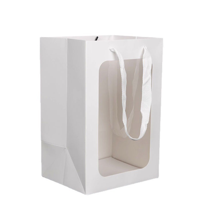 Factory wholesale transparent window bag flower packaging gift bag window gift packaging bag window paper bag