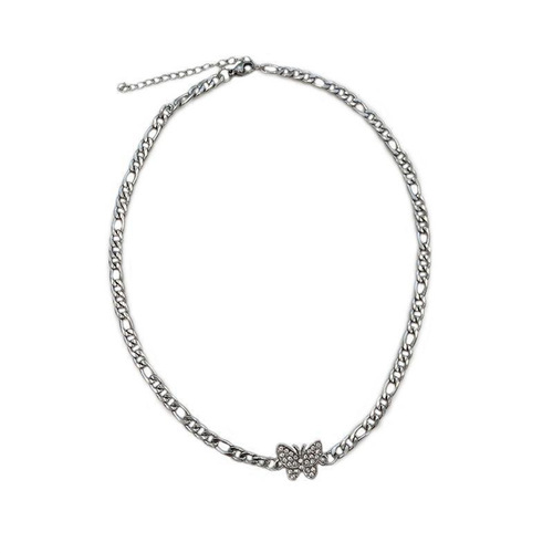 Black Letter Heart Pendant Necklace Cool Style Hip-Hop Match Hoodie Clavicle Chain Glow-in-the-Dark Necklace Factory