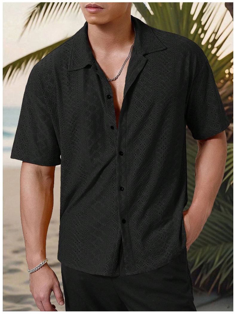 Men's Summer Casual Shirt Short Sleeve Lightweight Button Up Top_voghion.com