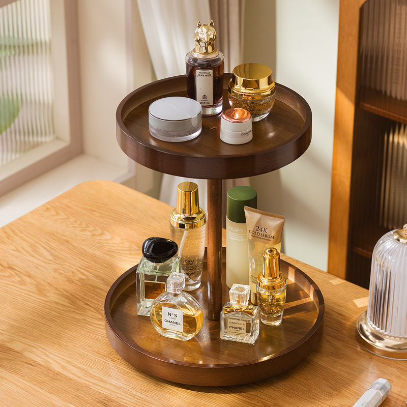 Cosmetics Storage Box 360-Degree Rotating Dressing Table Layered Organizer Desktop Lipstick Wooden Skin Care Product Storage Rack Cosmetics Storage Box 360-Degree Rotating Dressing Table Layered Organizer Desktop Lipstick Wooden Skin Care Product Storage Rack