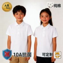 A类一等品儿童纯棉翻领t恤短袖幼儿园学生班服校服polo衫定制logo
