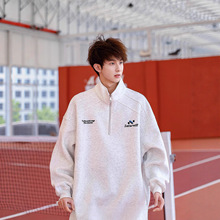 重磅半拉链卫衣男女款秋冬男士内搭上衣长袖男生秋季无帽外套男潮