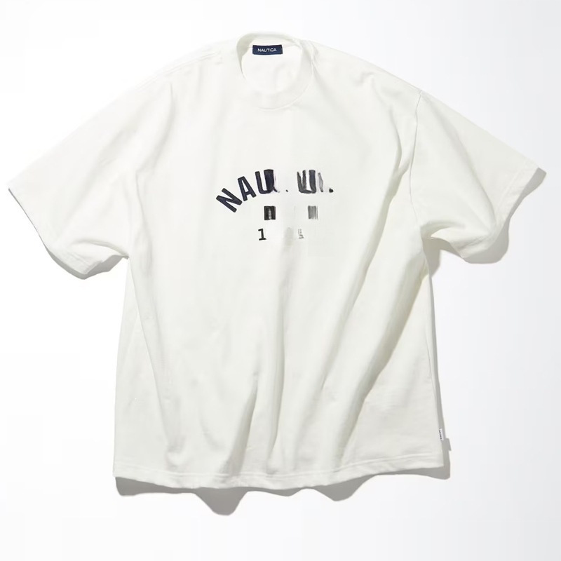 Nautica23Ss Short-Sleeved T-Shirt Couple's Round Neck Embroidered Casual Half-Sleeved Men's Heavy Cotton Top Trendy Base Shirt