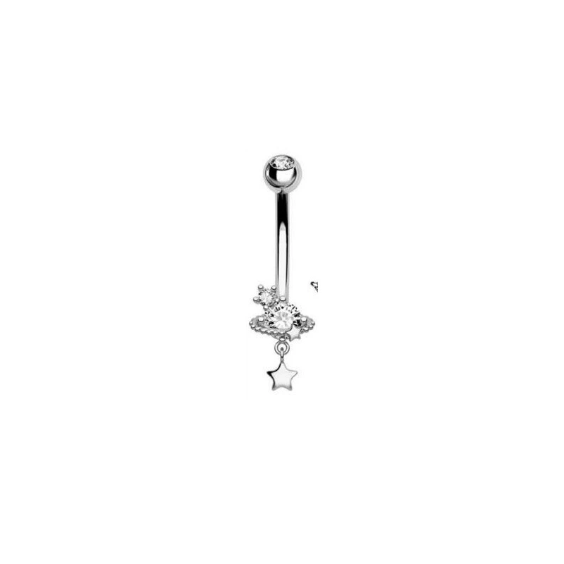 П physiological belly button piercing stainless steel with zircon, Aliexpress, ebay, Amazon