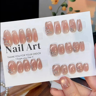 [Song in the Cloud] Hand-worn armor shows white cat's eye blush phototherapy nail art four seasons popular spring explosions