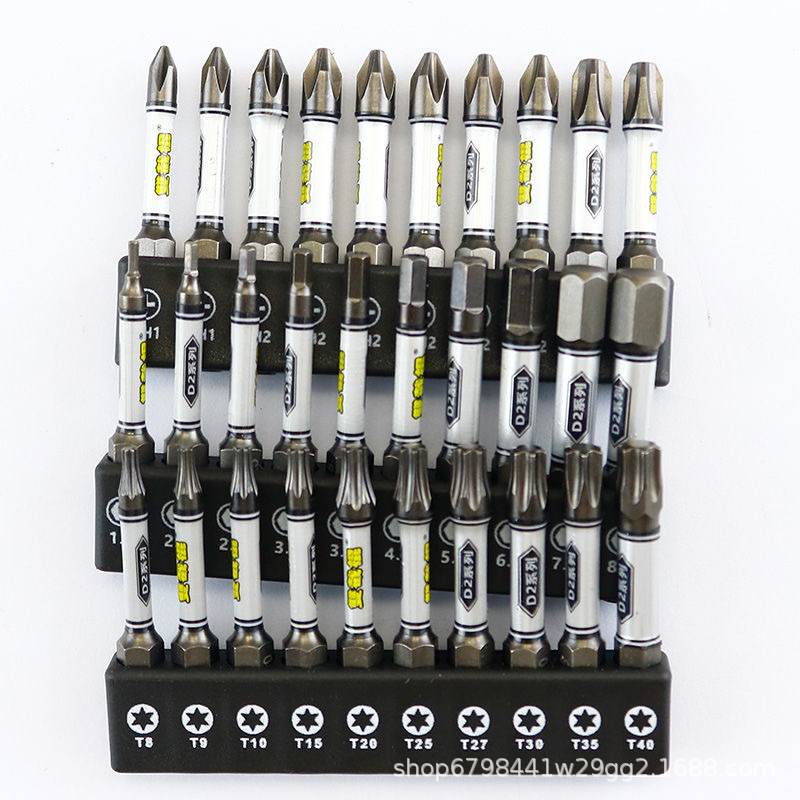 Doble barra D2 aleación de acero resistente al impacto cabeza de lote hexagonal alta dureza fuerte imán cabeza cruzada lote eléctrico anti-ciruela lote cabeza