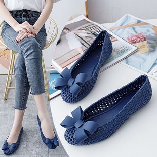 2025 new bird's nest jelly shoes women's beach sandals summer hollow breathable rain boots non-slip waterproof rubber shoes