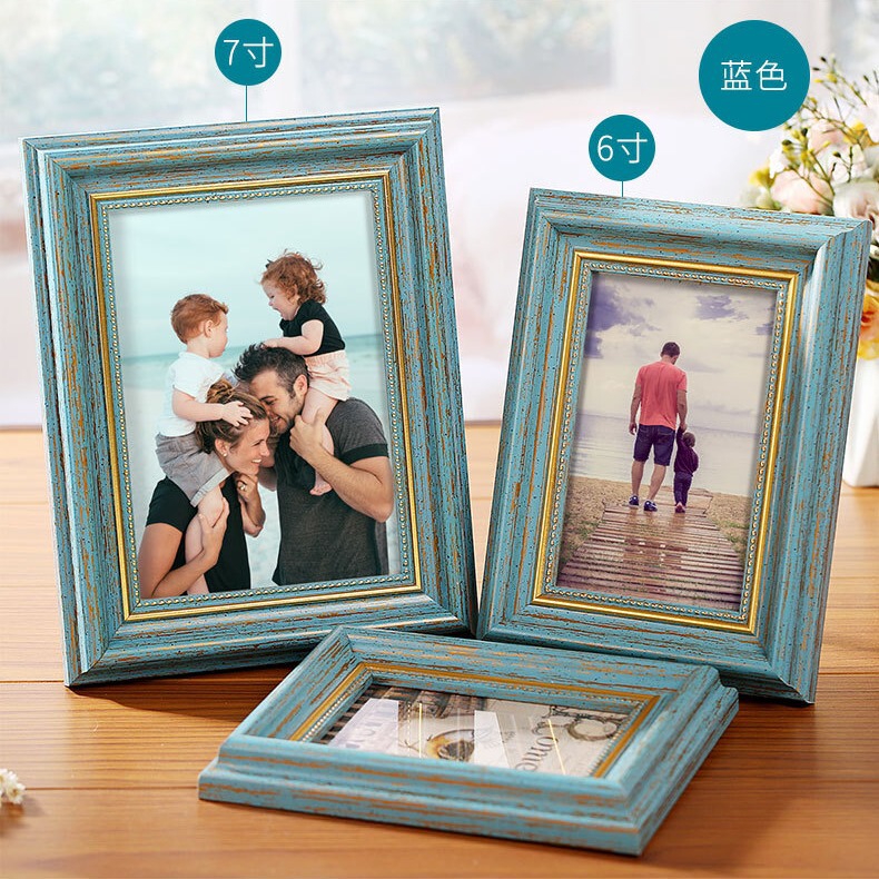 Factory wholesale photo frame decoration creative studio photo frame 6-inch 7-inch A4 wall-mounted certificate frame retro photo frame Factory wholesale photo frame decoration creative studio photo frame 6-inch 7-inch A4 wall-mounted certificate frame retro photo frame