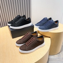 欧美外贸潮流时尚男鞋圆头系带跑步运动鞋男士休闲鞋舒适百搭板鞋