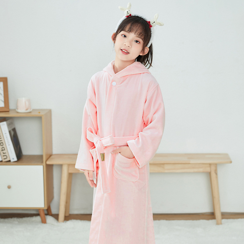 (2개) 클래스 타월 소재 어린이 목욕 가운 흡수 목욕 가운 목욕 타월 망토 수영을 입고 가을과 겨울 도매