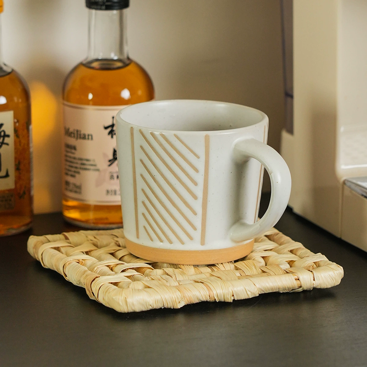 Трансграничные японские винтажные подставки чистые ручные тканые кукурузные столовые коврики бытовые квадратные теплоизоляционные противолеженые песочные коврики