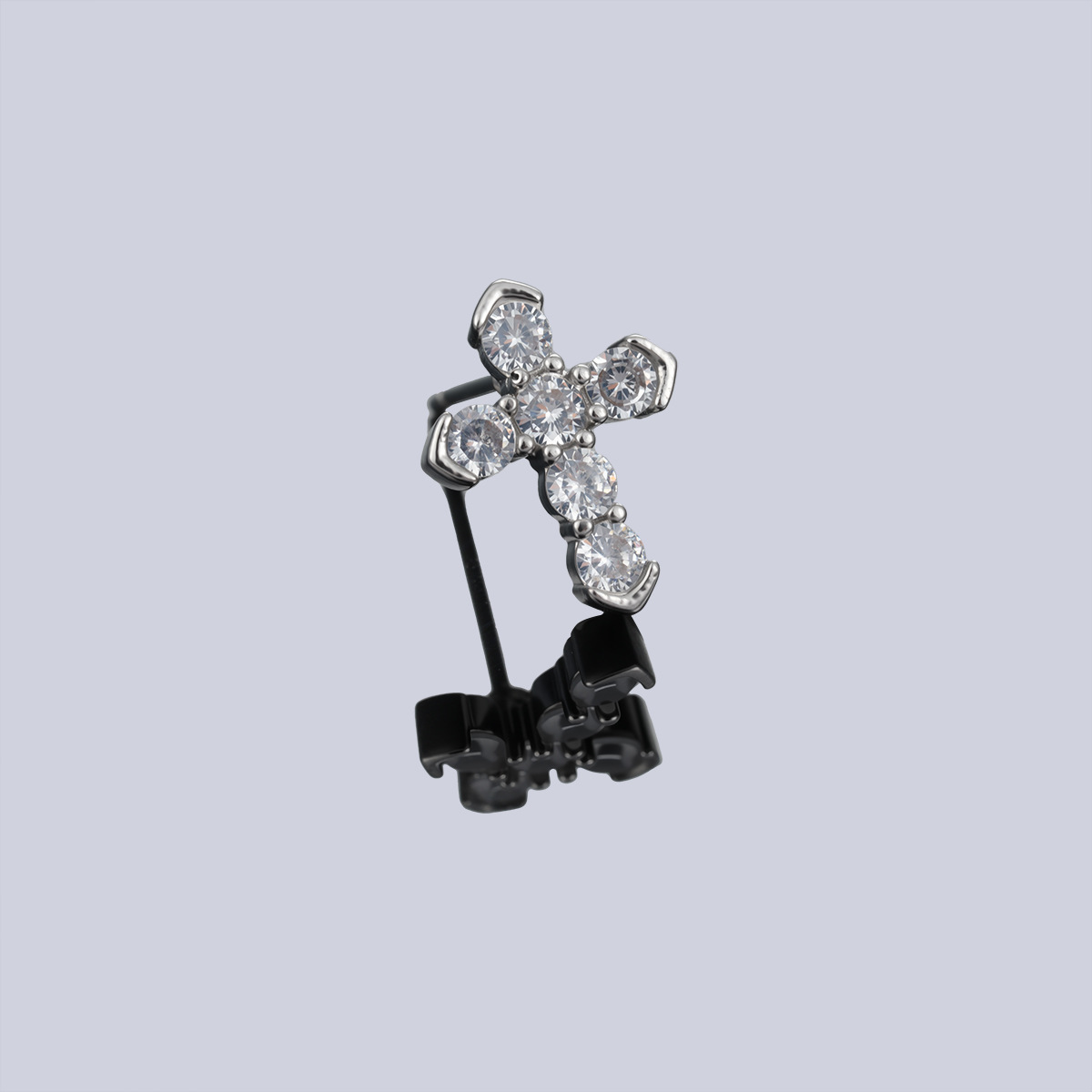 Cross-shaped Zircon Men, Fashionable Versatile Commuting, Simple Earrings For Women, Unique And Trendy, Light Luxury_voghion.com