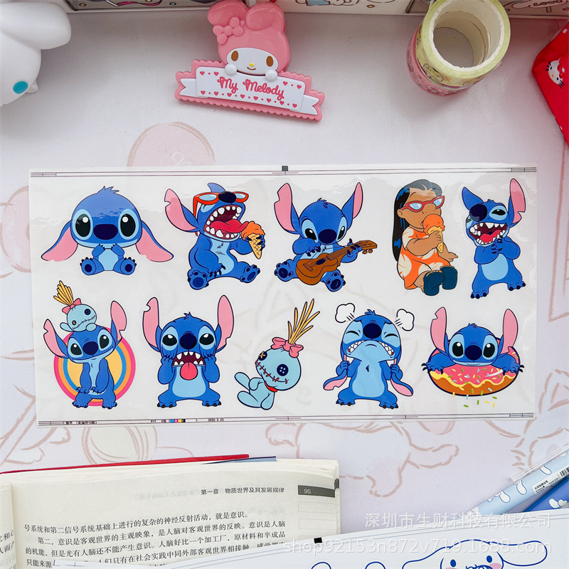 Etiqueta engomada de la tarjeta Gú de la cuenta de mano grande, impermeable y sin costuras, taza de agua linda transparente, taza termo, cuaderno, etiqueta engomada de la placa Gú