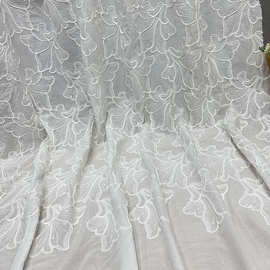 厂家直销立体绳绣 绣花面料女装连衣裙旗 礼服婚纱雷丝花边刺绣网