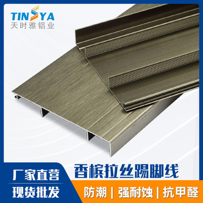厂家货源金属踢脚线防水装饰线条嵌入式暗装收边条线铝合金踢脚线