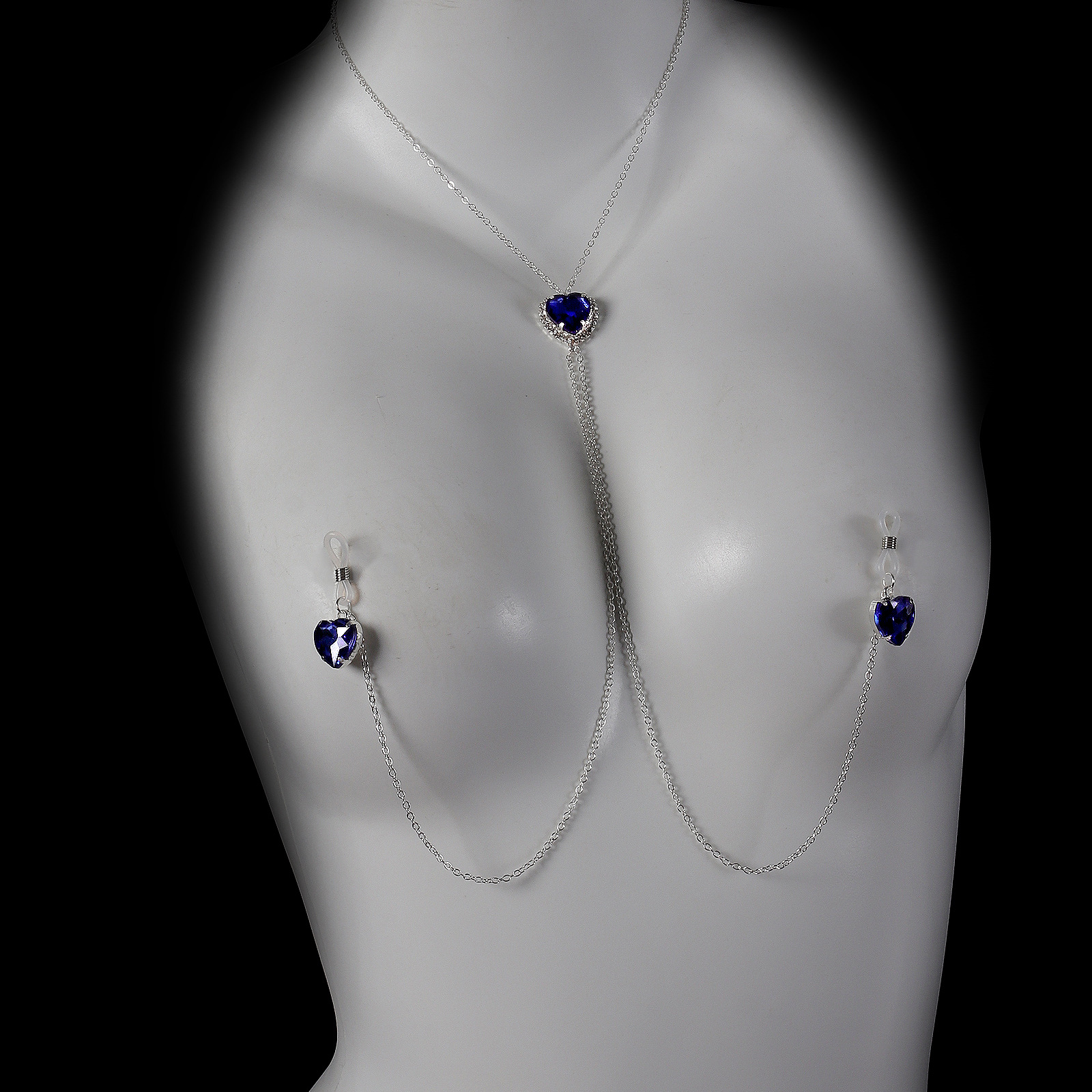Nuevo amor colgante de cristal pezón cadena cadena de pecho Europa y los Estados Unidos emoción clip cadena de cuerpo mujer cadena de cuerpo image 1