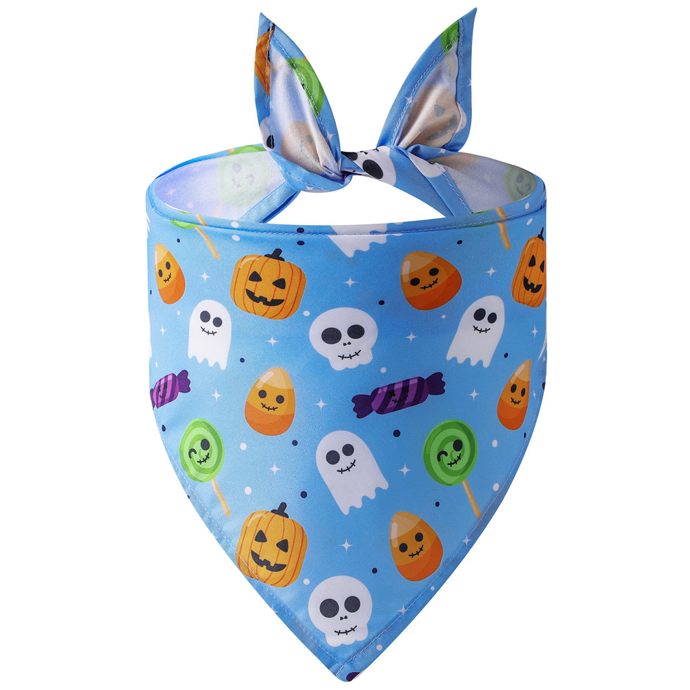 Transfronterizo nueva toalla triángulo mascota de Halloween Toalla de saliva para mascotas de una sola capa bufanda para mascotas bufanda para perros accesorios para mascotas