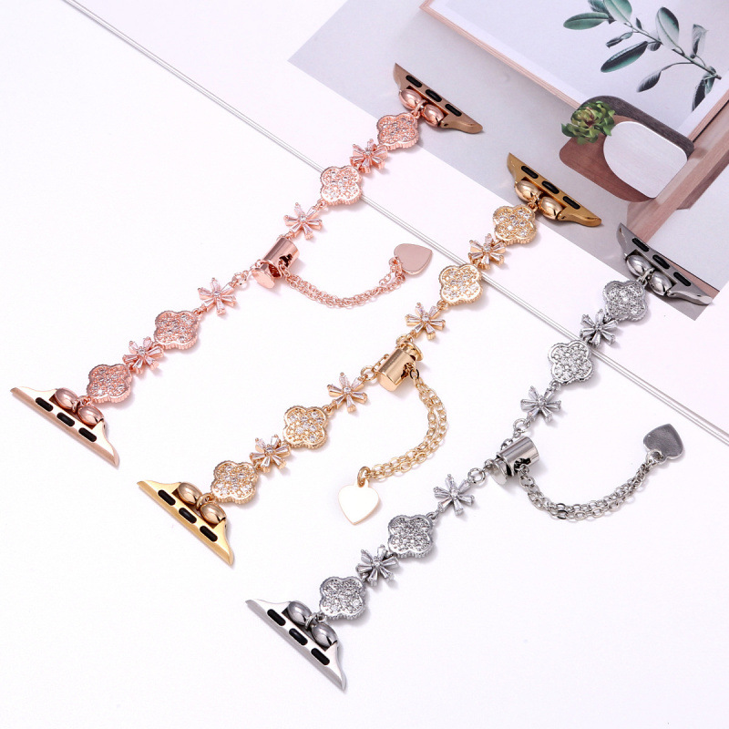 跨境新款纯铜国风表带适用于applewatch S98苹果手表带手链高级感