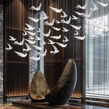 酒店大堂亚克力玻璃小鸟飞鱼灯售楼部灯具美容院吊灯装饰灯具