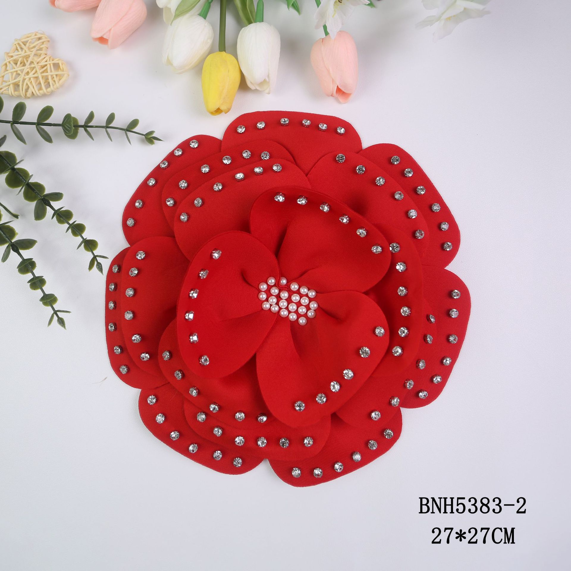 27*27cm 빨간색 다층 코사지